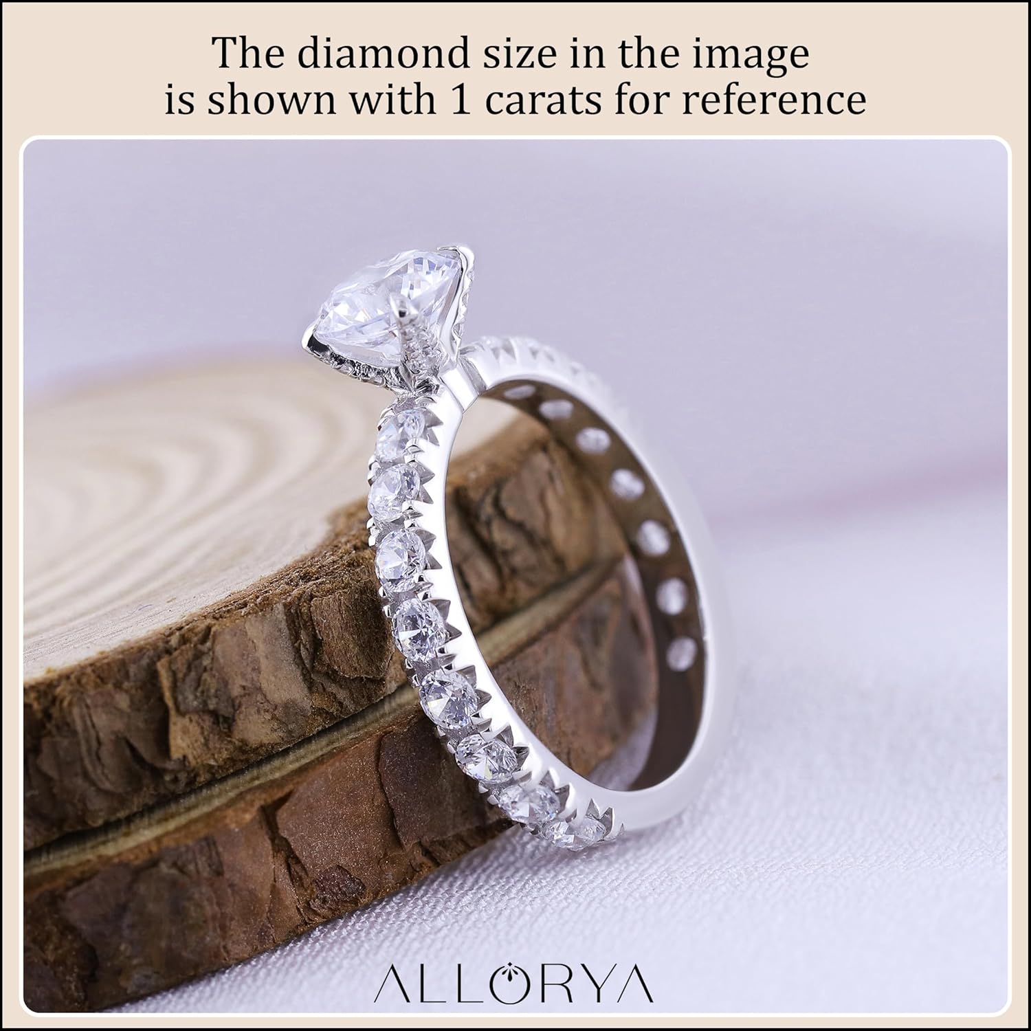 Round Lab Grown White Diamond Solitaire Tapered Shank Engagement Ring for Her in 925 Sterling Silver