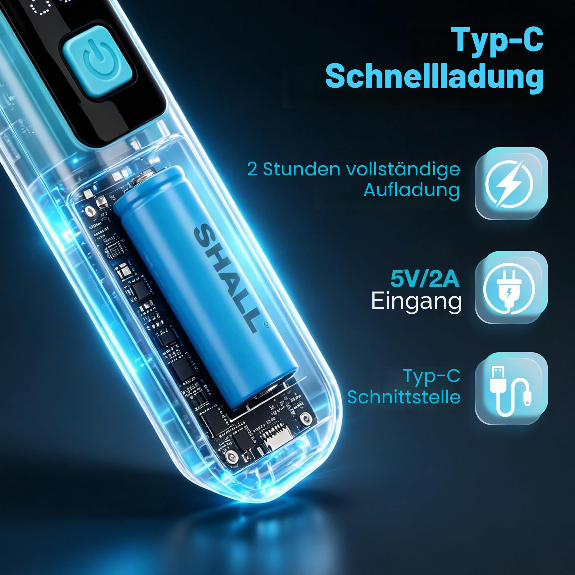 SHALL Kabelloses Kunststoffschweißgerät – 200-teiliges Schweiß- und Heftgerät – Tragbares Kunststoffschweißset mit USB-C-Aufladung – für die Reparatur von Kunststoff, Stoßstangen und Spielzeug