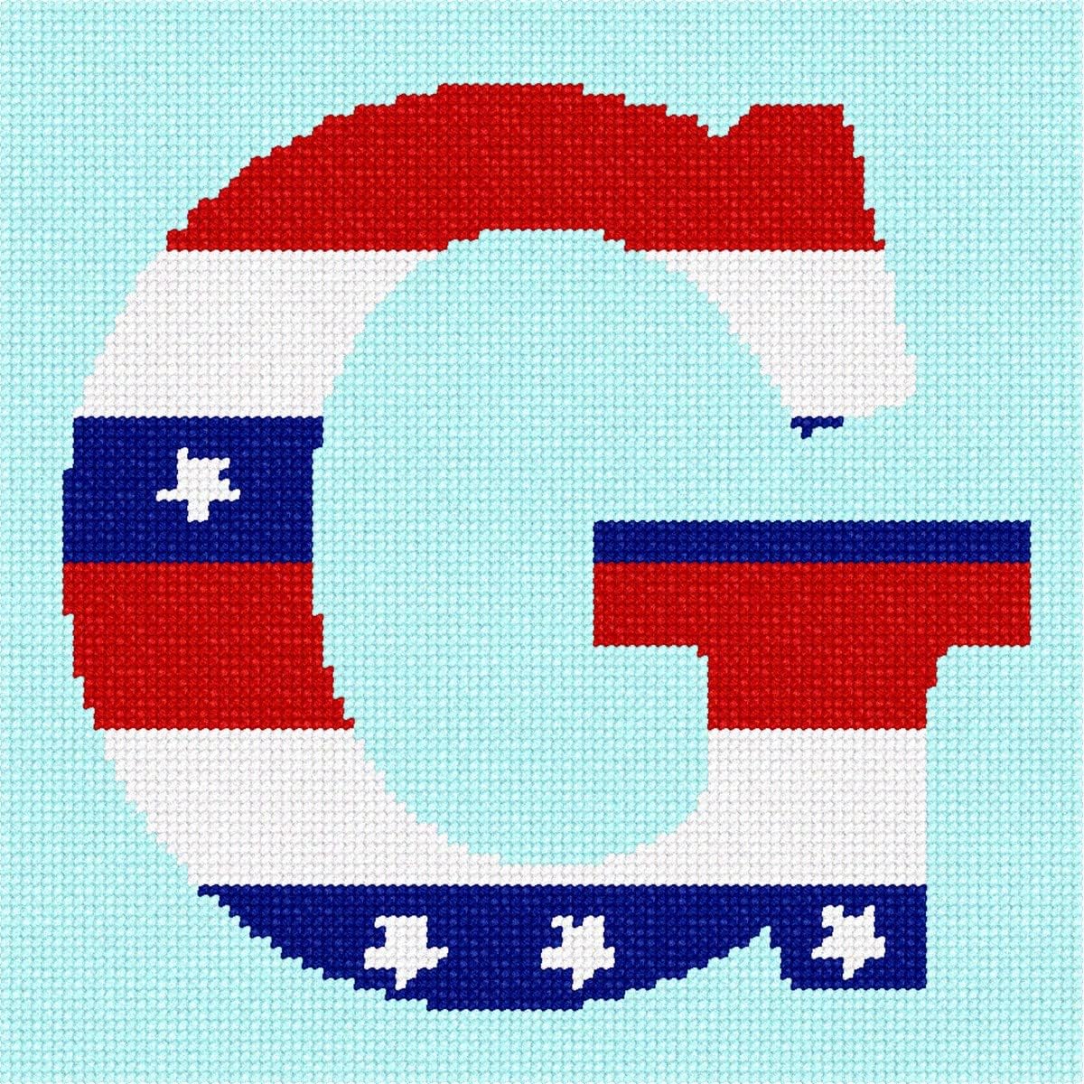 Pepita Needlepoint kit: Letter G USA, 8" x 8"
