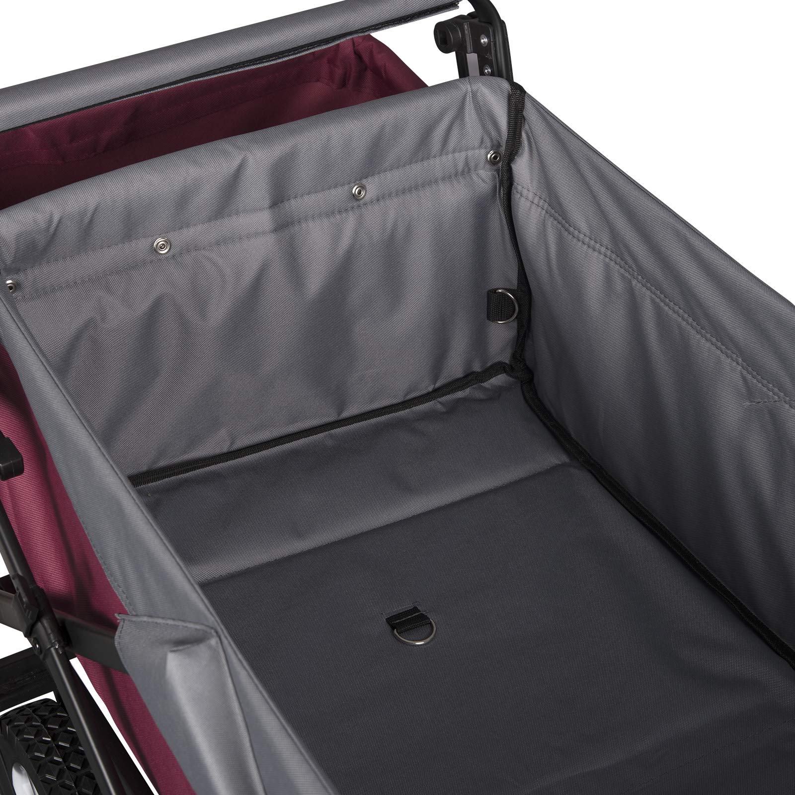 WOLTU Faltbarer Bollerwagen XXL mit abnehmbarem Sonnendach & Feststellbremse, Offroad Handwagen bis 80kg Tragkraft für Kinder, Garten, Camping, Strand, Einkauf, Fuschia
