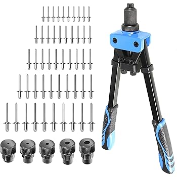 Freetec Pince A Riveter Manuelle 5 En 1 Avec Bac De Recuperation 5 Embouts 3 2 Mm 4 0 Mm 4 8 Mm 6 0 Mm 6 4 Mm Amazon Fr Bricolage