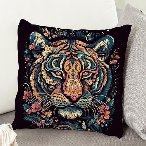 Vista 420 de ArogGeld Chinoiserie - Funda de cojín con estampado de leopardo y guepardo fucsia, con manchas de animales de vaca, color rosa oscuro, decoración