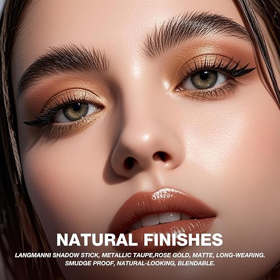LANGMANNI 8 Color Waterproof Dual-Ended Eyeshadow Stick Set, Eye Makeup #A
