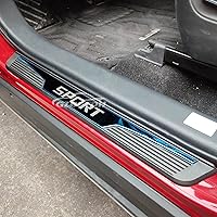 Vista 8 de GZBFTDH Protector de rasguños para umbral de puerta de automóvil, para Chevy Blazer Trax Bolt EV/EUV, accesorios de automóvil, cubierta de acero Azul