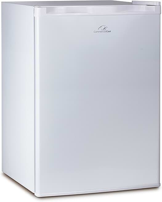 Commercial Cool CCR26W Compact Single Door Refrigerator and Freezer, 2.6 Cu. Ft. Mini Fridge, White