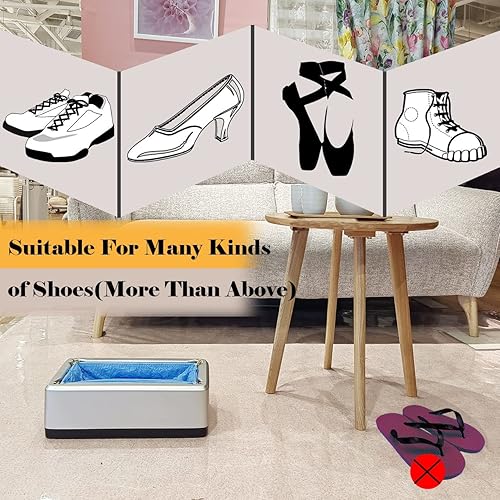 Miniatura 9 de Dispensador de fundas para zapatos, juego automático de cubiertas de zapatos con 100 fundas de plástico impermeables para zapatos, cubiertas