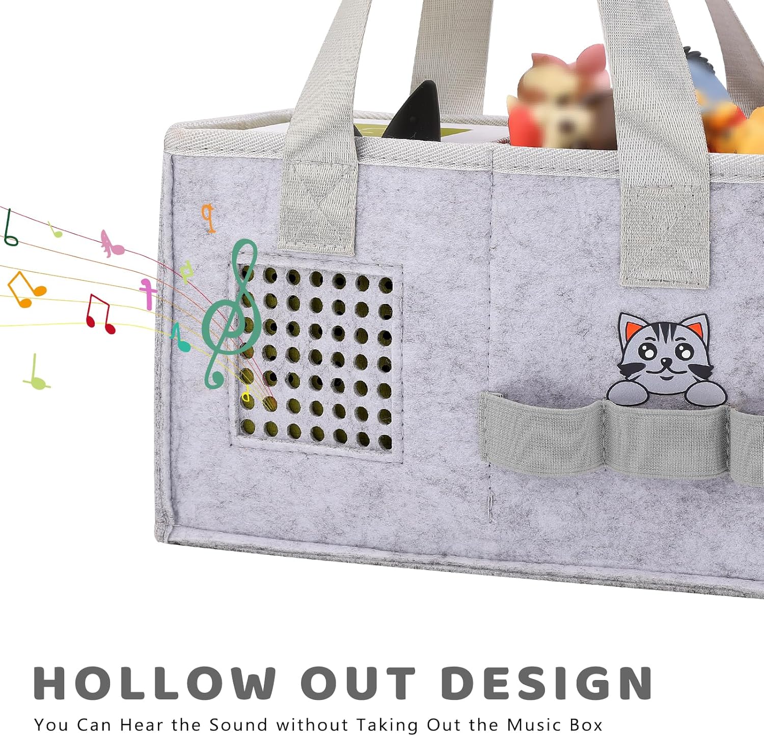 Case for Toniebox Starter Set - Bag for Tonies Figurines | Portable Carrying Case for Educational Musical Toy | Travel Storage Bag with Handle for Toniebox Accessories (Grey)… - Image 3