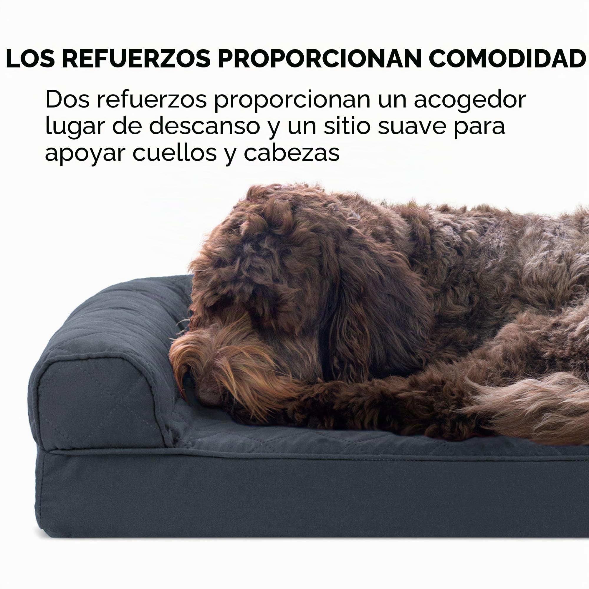 Furhaven Large Orthopedic Dog Bed Quilted Sofa-Style w/Removable Washable Cover - Iron Gray, Large