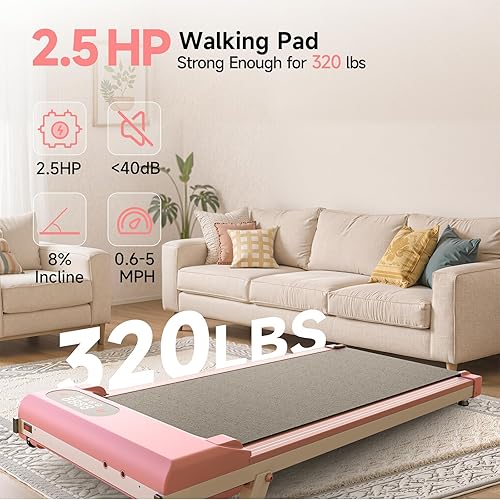 Miniatura 2 de Gywowken Caminadora para caminar, 5.06.2 MPH para oficina en casa, ultra Qiute, capacidad de 300 libras, ahorro de espacio compacto, sin