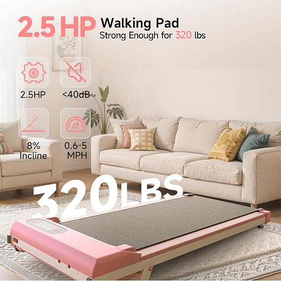 Incline Walking Pad, 3.5HP Foldable Portable Treadmill with Handle Bars, Ultra Quiet 40dB Under Desk Treadmills for Home Office, 330LB Capacity, Wide Running Belt, LED Display & Remote Control