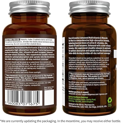 Miniatura 8 de Multivitamínico y minerales para hombres + CoQ10 de alta absorción 100 mg 120 cápsulas blandas paquete energético, multivitamínico avanzado de