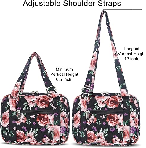 Miniatura 10 de Lost Deer Fundas para la Biblia con correas ajustables para el hombro, para mujer, funda de tela de algodón acolchada floral para la Biblia,