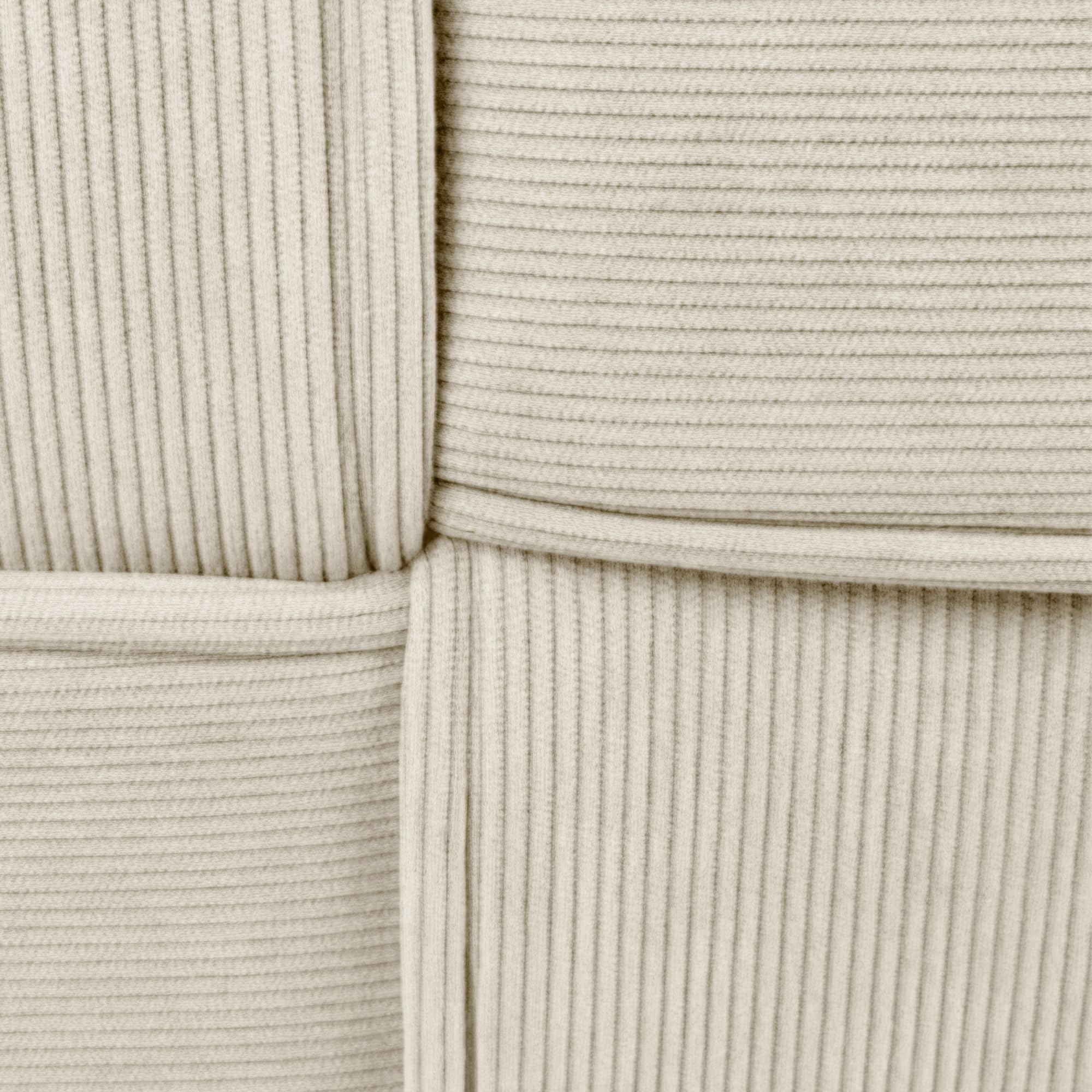 CLP Puff Forinta de Pana, Cuadrado Acolchado, diseńo Moderno Beige, cómodo y Estable para salón y Dormitorio, Color:Crema