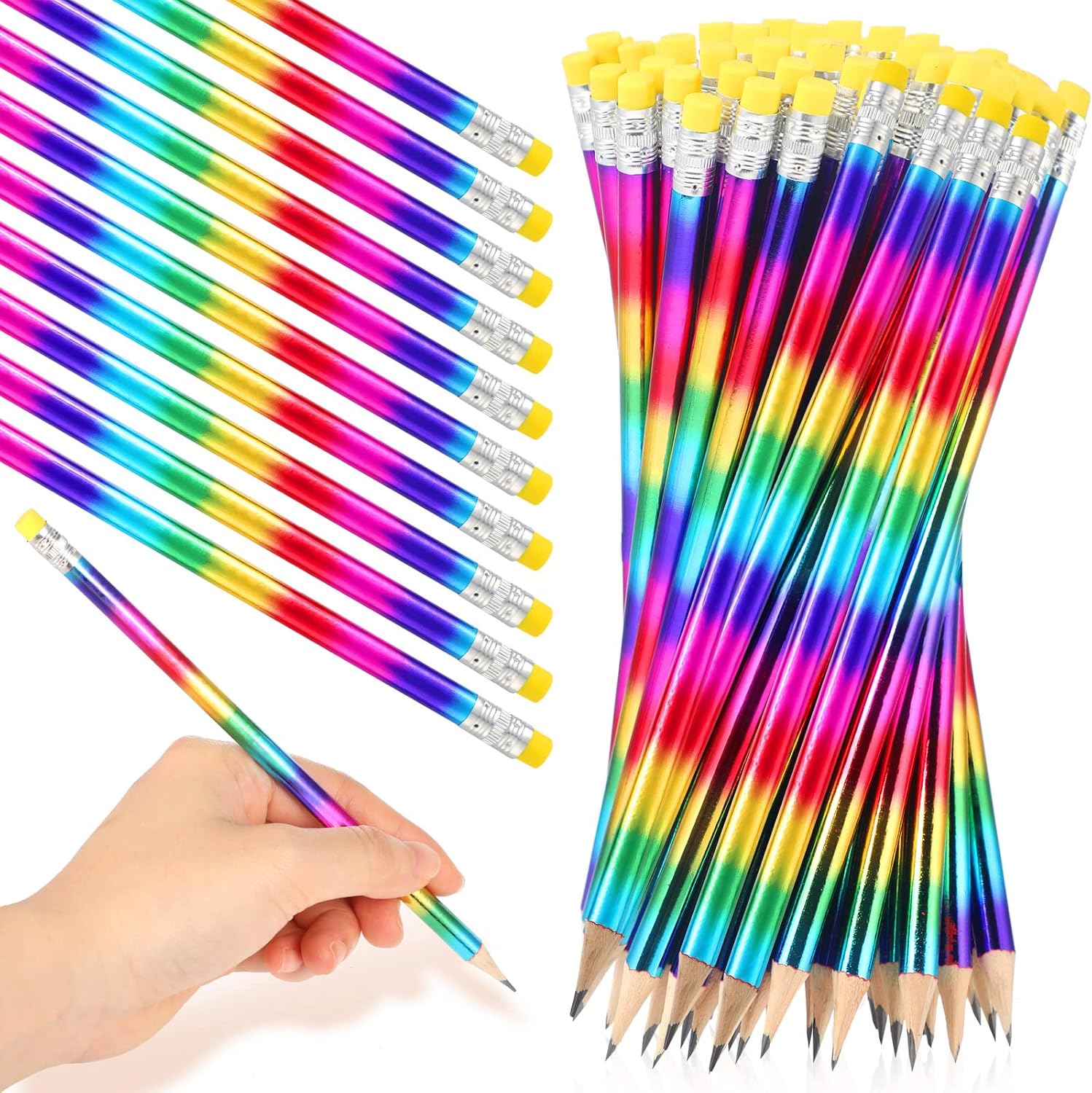 Rainbow Color Pencils for Kids Colorful Wood Pencils