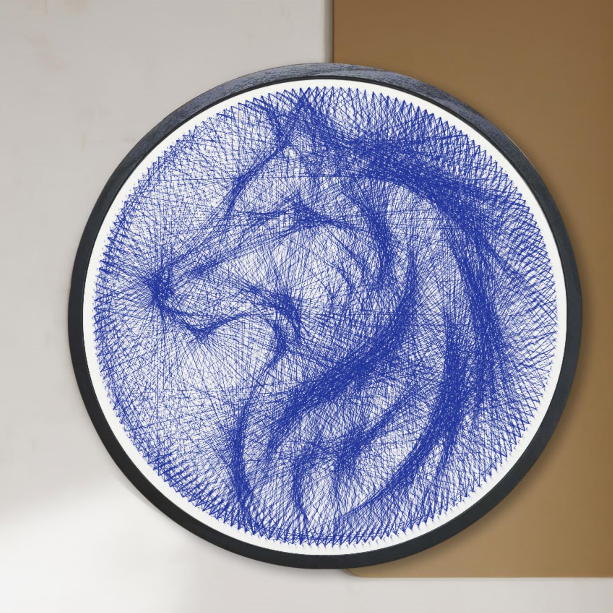 SimpleVibesXinPuwei String Art Kits for Adults, Crafts for Adults, Crafts for Women kit, Framed Canvas DIY Wall Decor, Gift Wall Art Decoration, Black, Red and Blue. (Wolf)