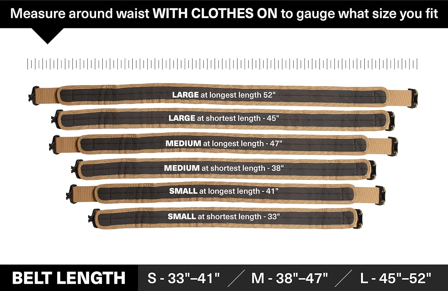 Vista 6 de Tacticon Cinturón de batalla Compañía propiedad de veteranos de combate Cinturón táctico acolchado Cinturón de trabajo con hebilla de liberación