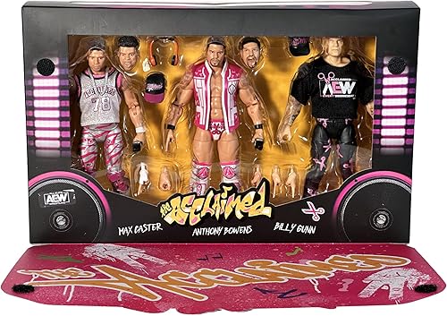 Miniatura 1 de Ringside El aclamado paquete de 3 (Max Caster, Anthony Bowens y Billy Gunn) - Figuras de acción de lucha libre de juguete exclusivas de AEW