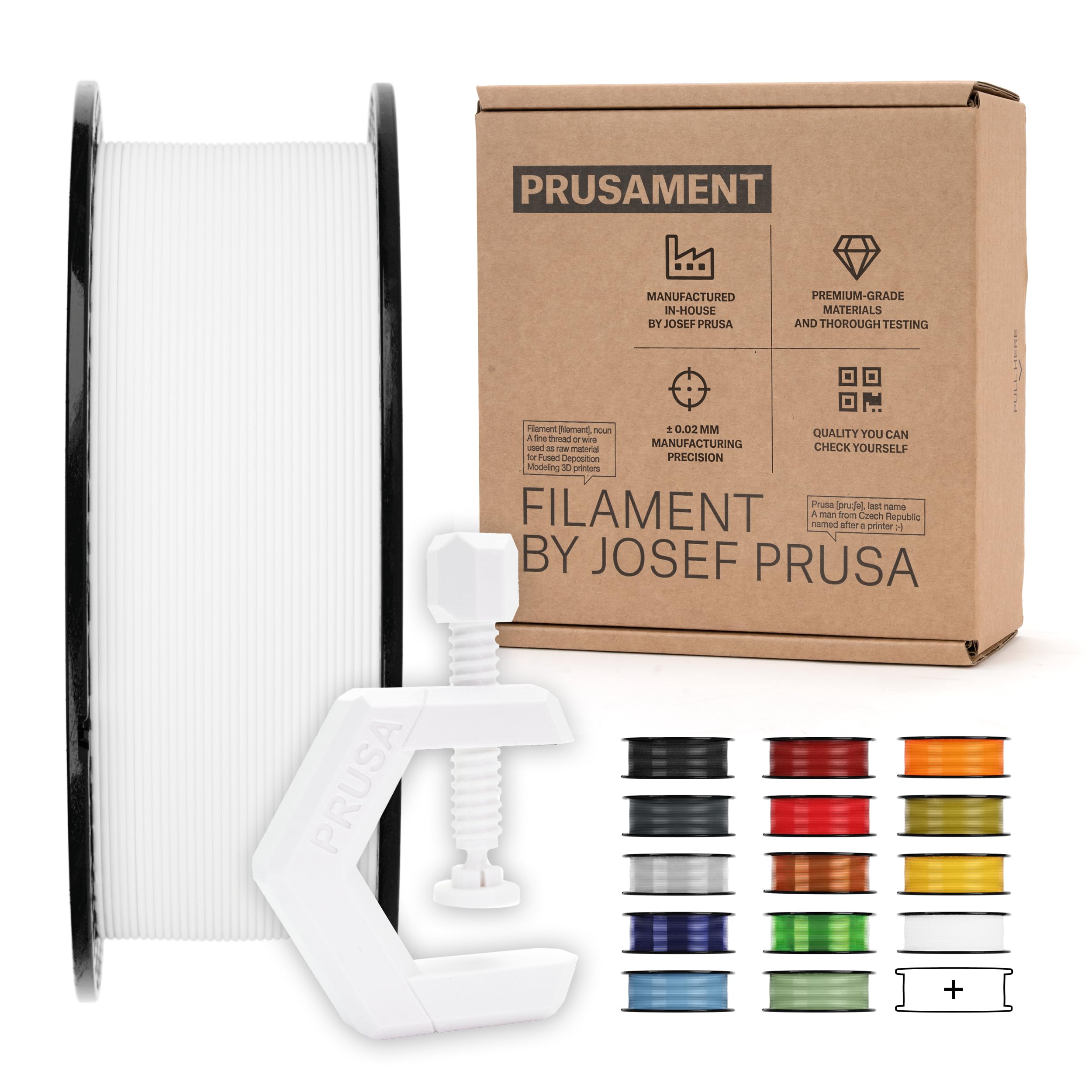 Prusament Prusa PETG Signal White Filament 1,75 mm 1kg szpula (2,2 funta), tolerancja średnicy +/- 0,02 mmF