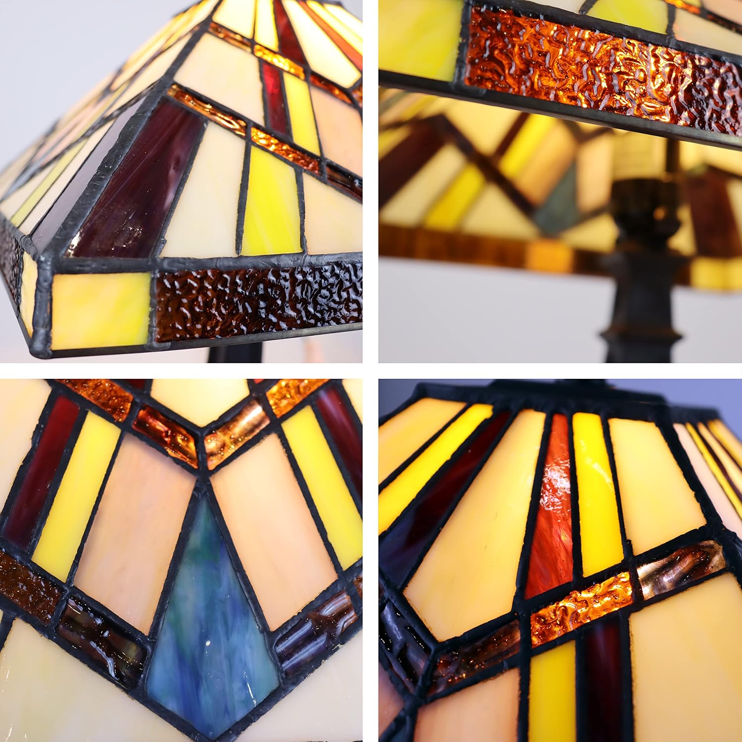 Chloe Lighting Vincent Mission Tiffany-Style Blackish Bronze 1 Light Table Lamp 12" Wide