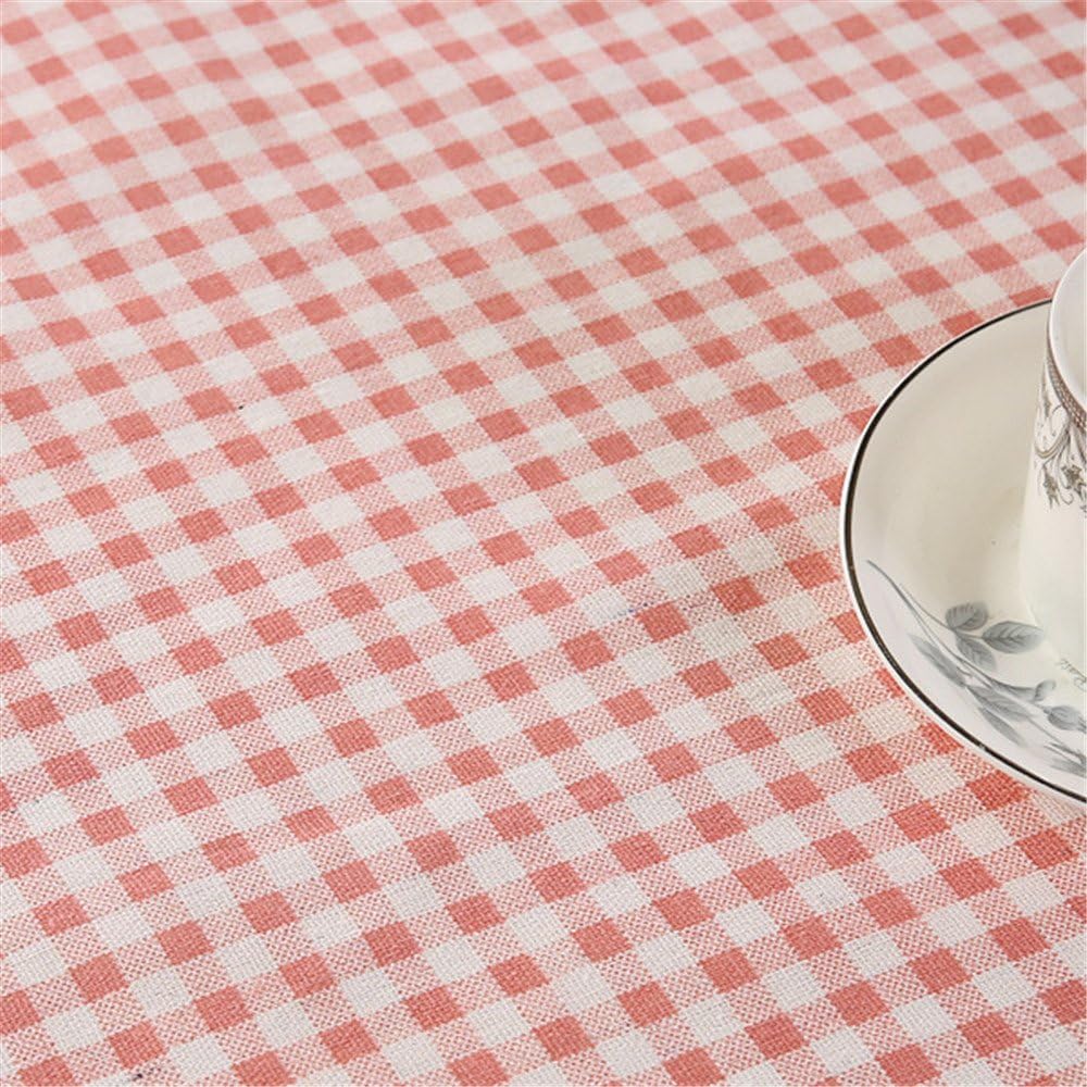 TOPIND Cotton and Linen Tablecloths Simple RectangularPastoral Lattice Home