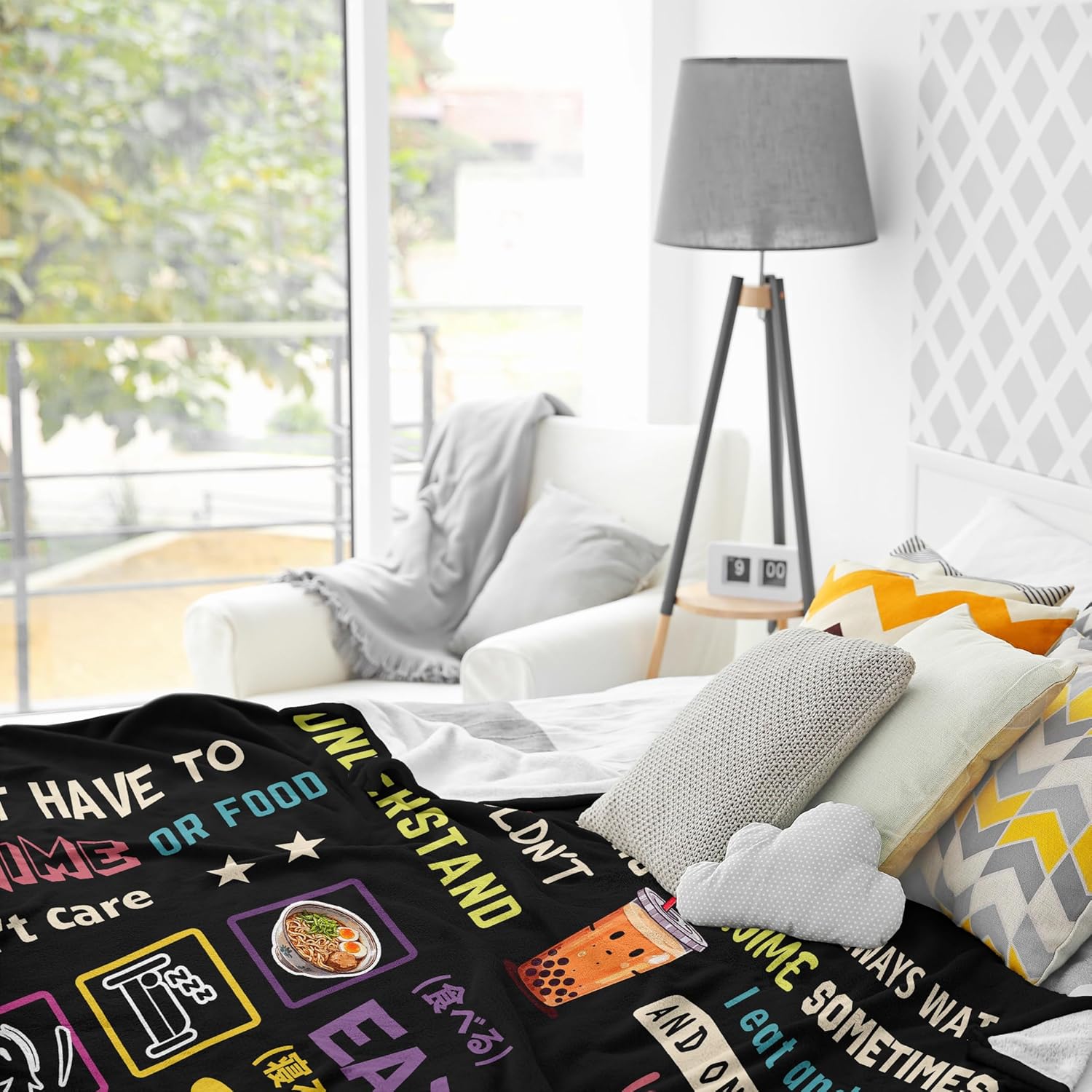 Anime Gifts for Men Girls Women, Kawaii Gifts Blanket 60"x50", Animal Lover Gifts for Kids, Eat Sleep Anime Repeat - Image 5