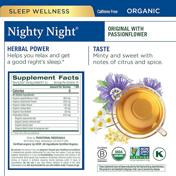 Traditional Medicinals Organic Herbal Tea - Six Calming Flavors, Chamomile, Hibiscus, Peppermint, Lemon Balm, Lemon Ginger & Passionflower, 96 Tea Bags (6 Pack) 4