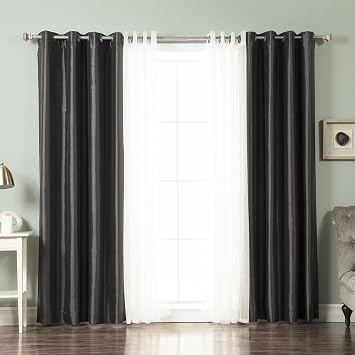 Best Home Fashion Tulle Lace & Faux Silk Curtain