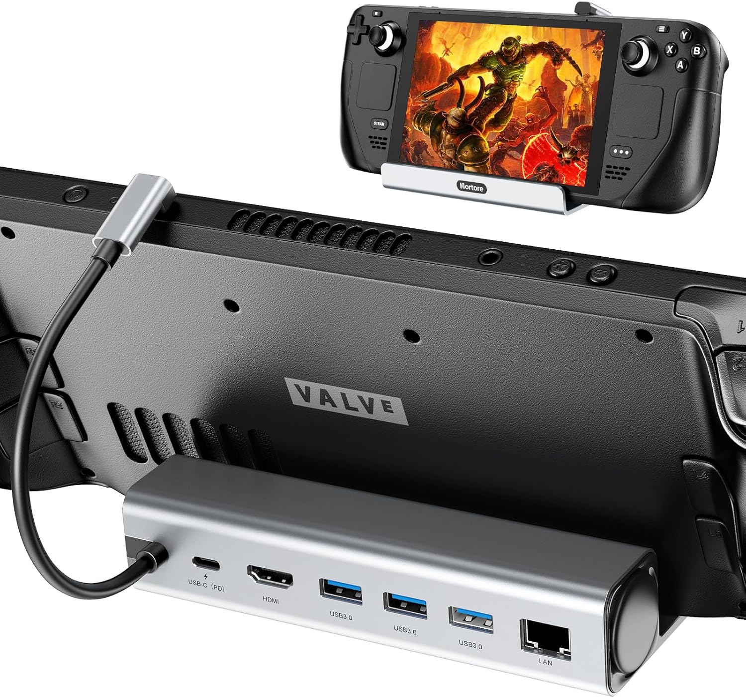 Hub USB C 6 en 1 Hortore, 4K@60Hz, Ethernet Gigabit, 100W