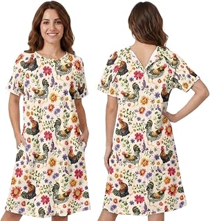Maternity Nightgowns for New Mom, Nursing Dress with Pockets for Baby Shower, Pregnancy & Postpartum