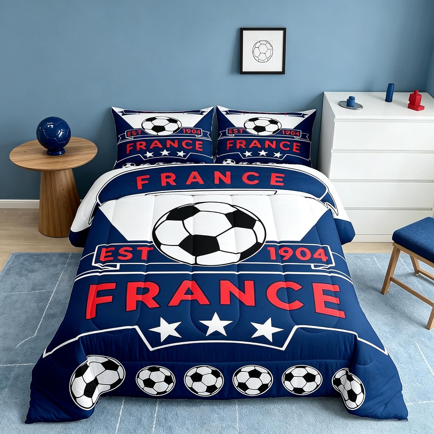 Feelyou Football Soccer Comforter Set Full Size Bedding Set