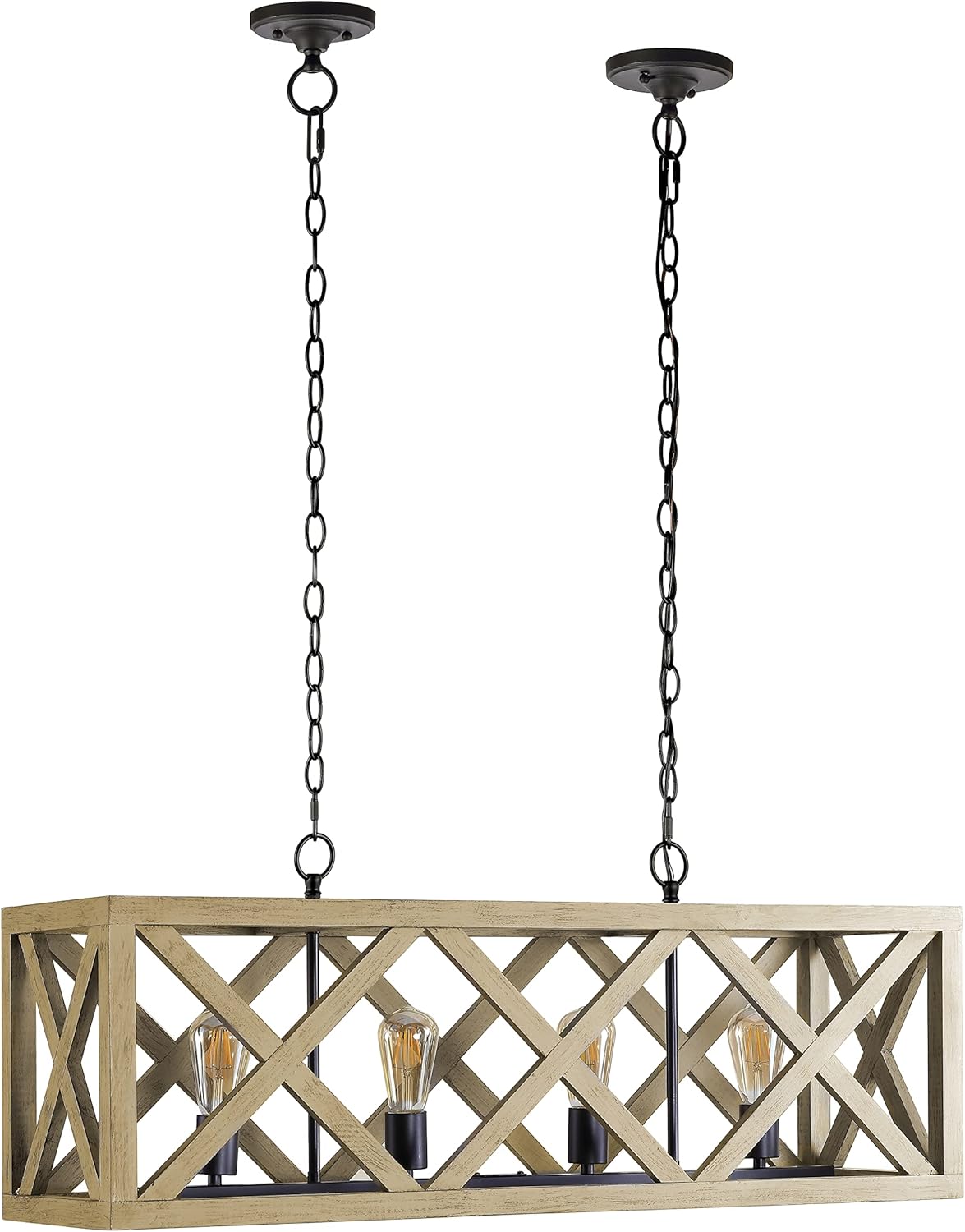 SAFAVIEH PND4099A Sagan 4-Light Black Adjustable Linear (LED Bulbs Included) Pendant