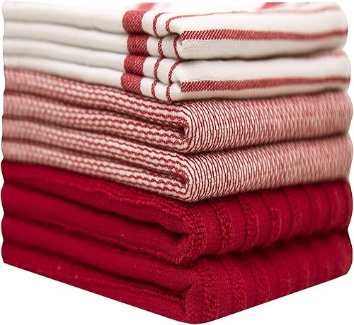 Miniatura 93 de Trapos o paños de cocina grandes prémium, de mano, tela de toalla y plana de algodón, juego altamente absorbente, con lazo para colgar, gris