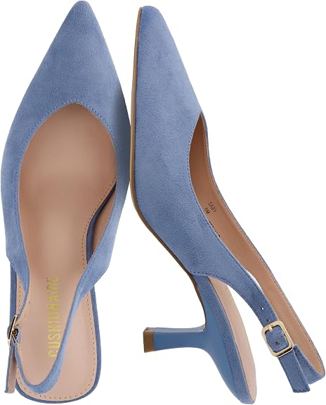 CUSHIONAIRE Saby Slingback Kitten Heels