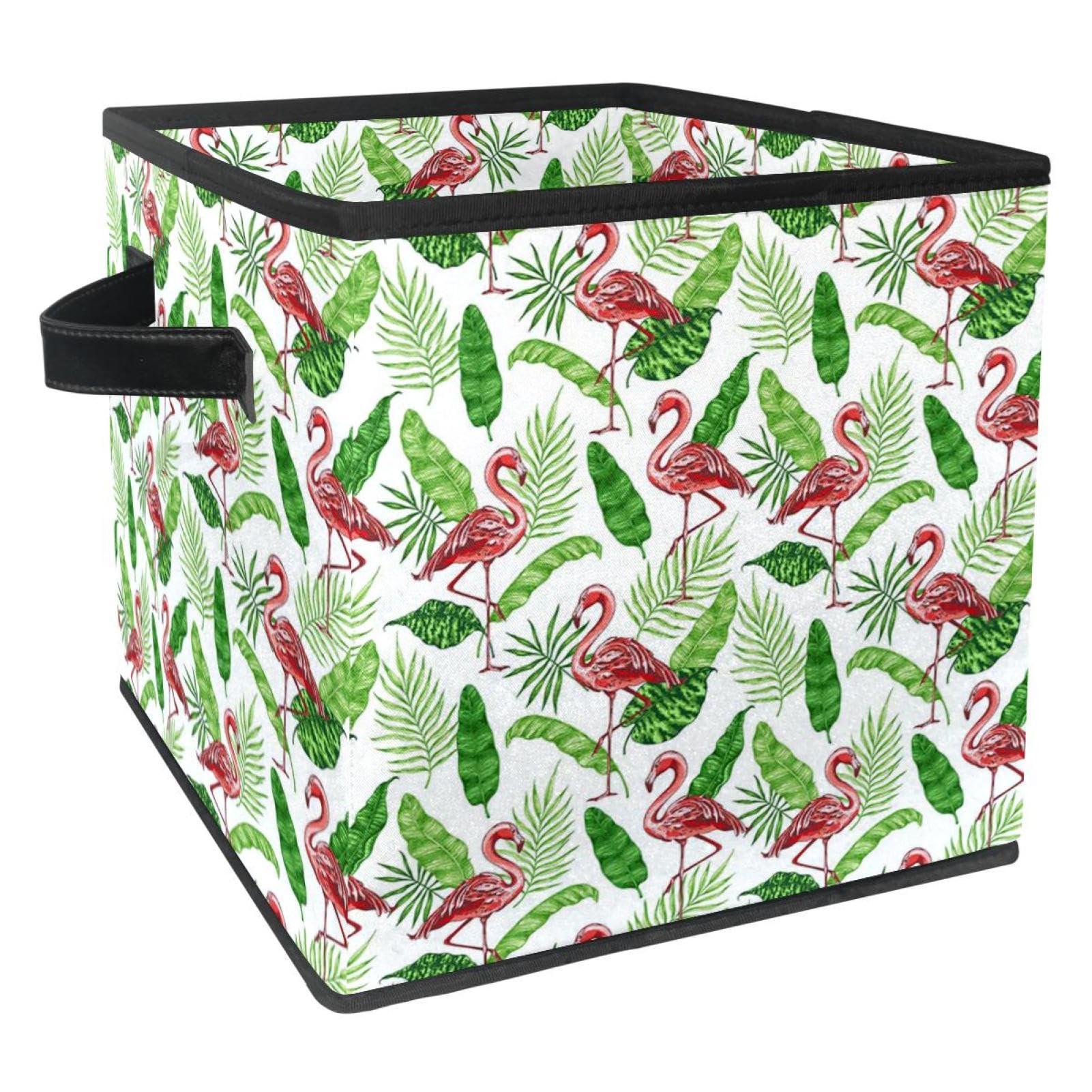 Bac de rangement en tissu pliable cube avec poignées anti désordre maison