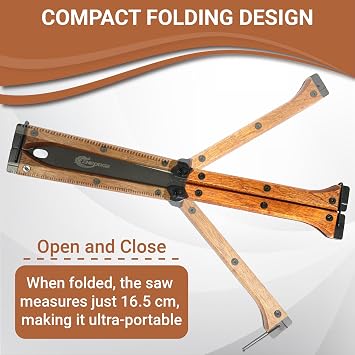 Japanese Folding Saw, 12 Inch with Double Edges (6 Inch Blade), 10/12 TPI, SK5 Material, Carpenter Saw, Folding HandSaw for Wood Cutting