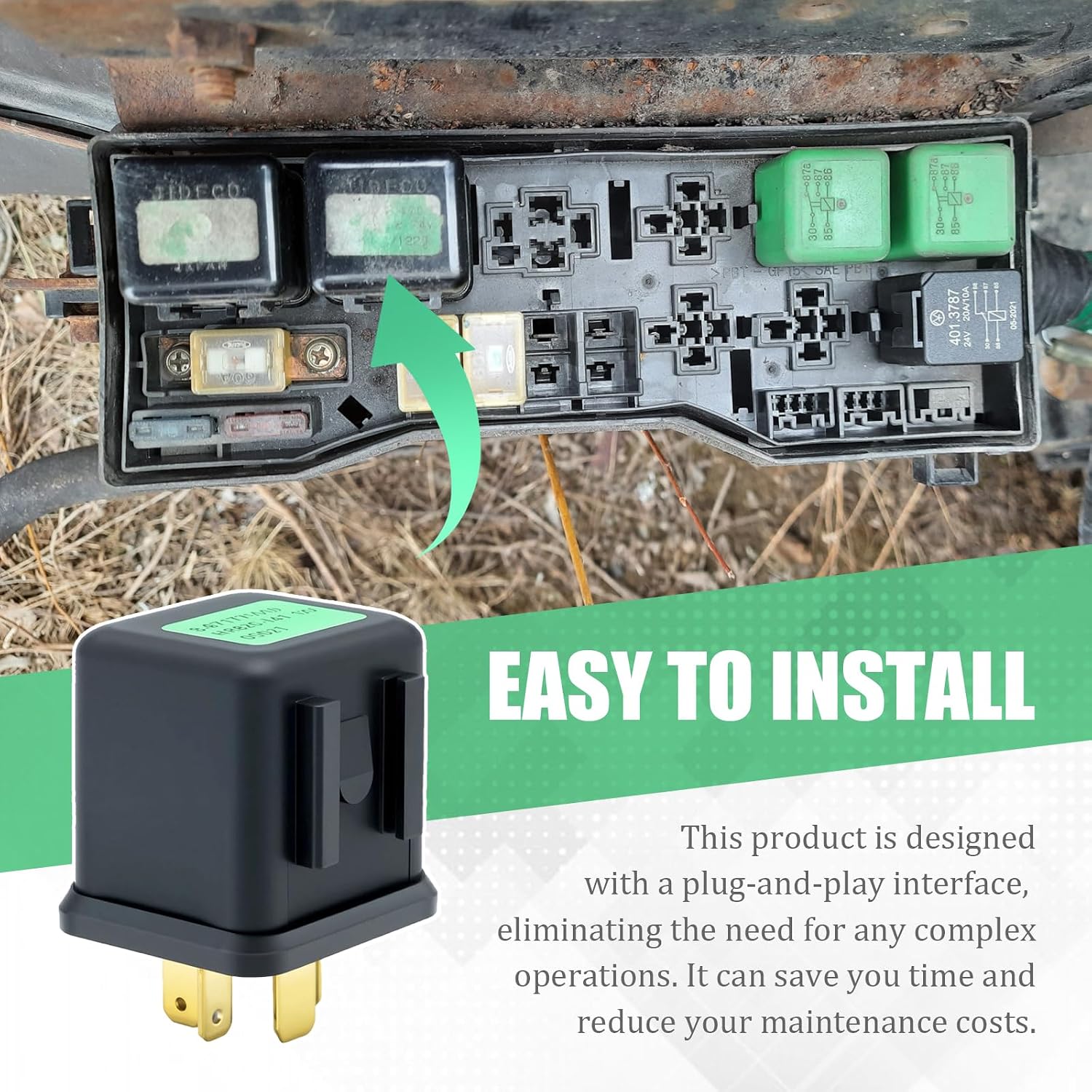 12V Glow Plug Starter Relay Compatible with Isuzu NPR NQR NPR-HD 1994-2025 with 4HE1 4JJ1 4HK1 5.2L Diesel Engines Replace for 8971739510, 8970363581