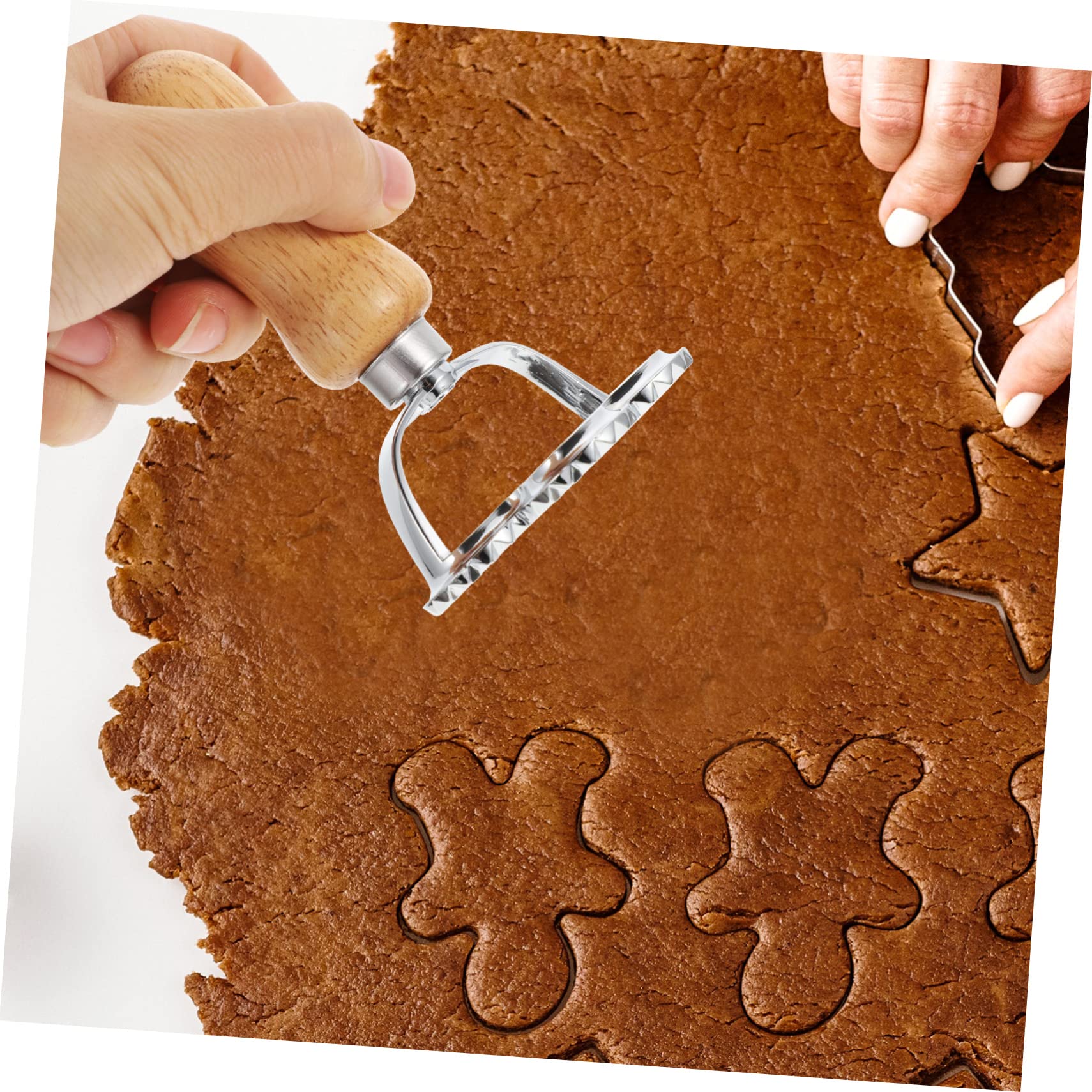 ABOOFAN 4 Sätze Keksform Runde Ausstecher Gebäckpresse Fondant Knödelhauthersteller Plätzchen-weihnachtsschneider Knödelmacher Kuchen Blech Knödel Zubehör Zinn Grad Scone Holz 4 Stück * 4