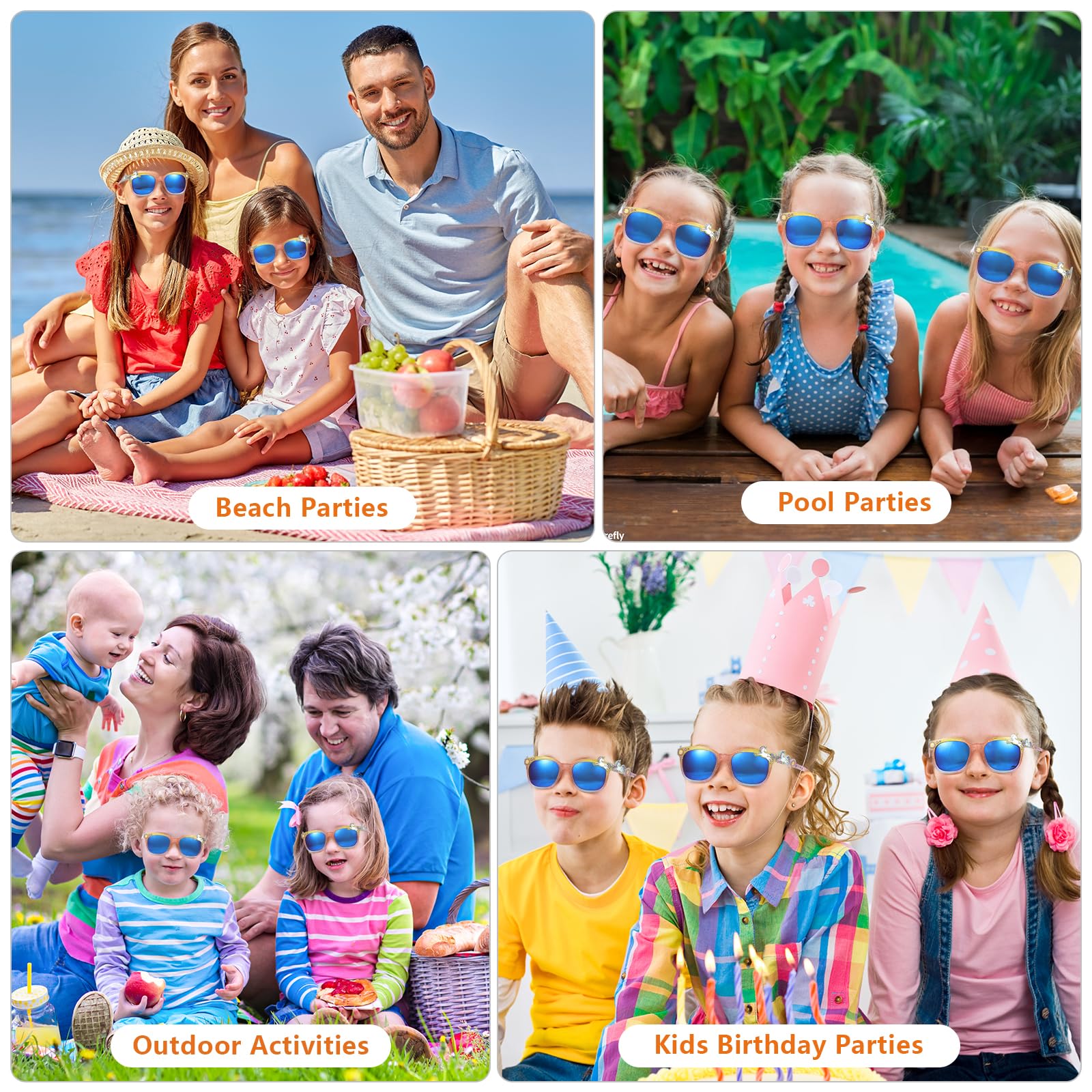 Hifot Okulary przeciwsłoneczne dla dzieci, dziewczęce, chłopcy, brokatowe, tęczowe, jednorożec, okulary przeciwsłoneczne dla dzieci, kolorowe okulary przeciwsłoneczne dla dziewczynek w wieku 3-10 lat,