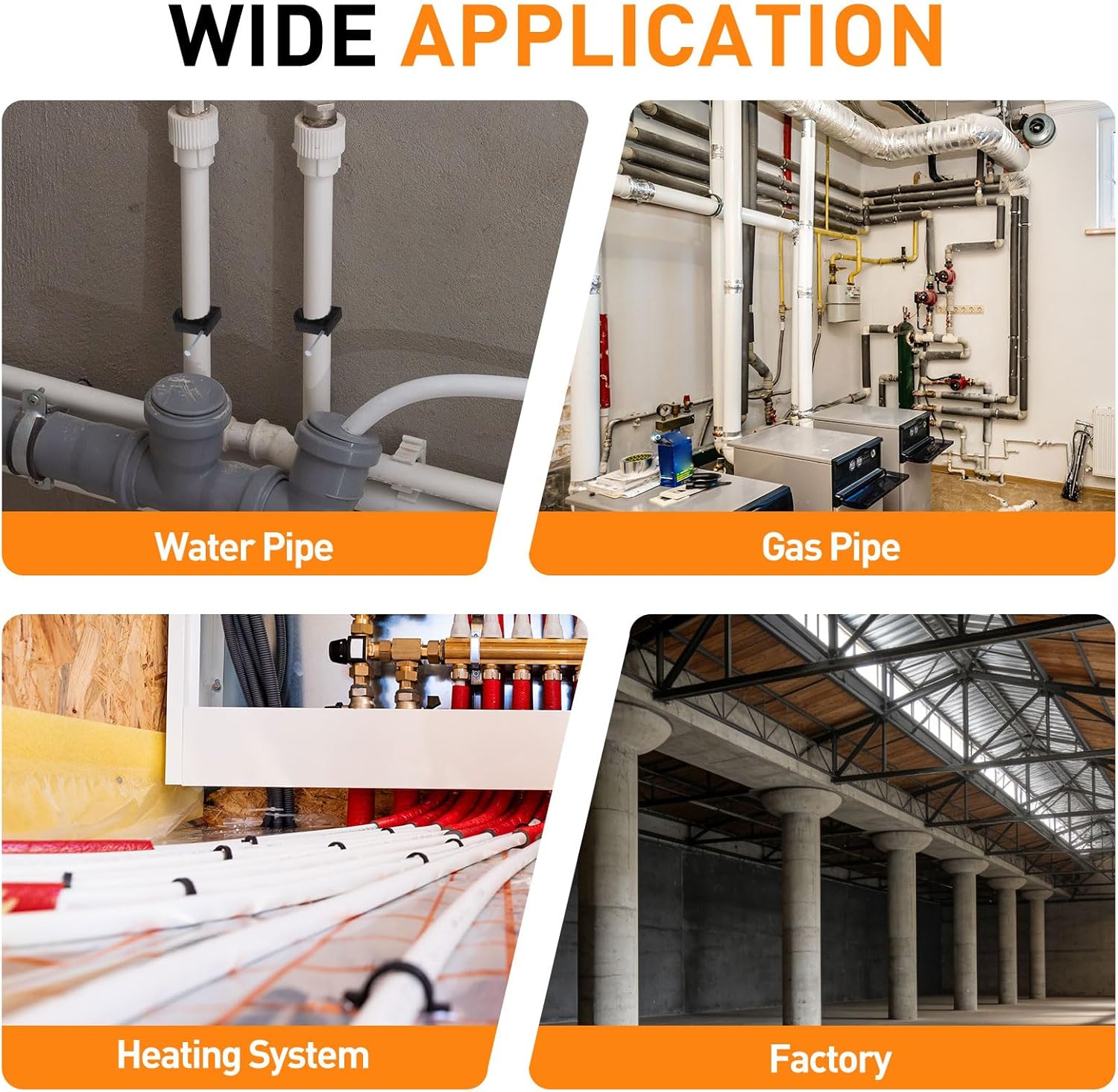 HARFINGTON 200Pcs 3/4 Inch Half Clamps J-Hook with Nails J Clamps Cable Clips for 3/4 Inch Tubing Pipe PEX CPVC Pipe Tubing Connection