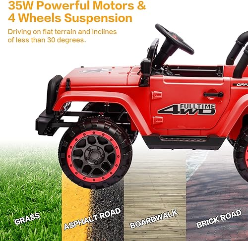 Miniatura 7 de Auto eléctrico de 12 V para niños con control remoto, calcomanías de bricolaje, 2 motores, luces LED, puertas de función completa, reproductor de