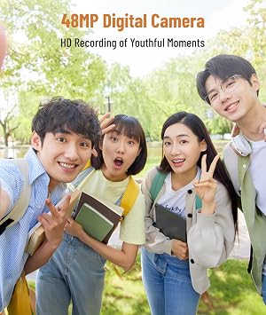 Digital Camera, 1080P 48MP Compact Point and Shoot Camera, Kids Cameras for Photography, 16X Digital Zoom, 2.4 Inch Display, for Students Teens Adults Girls Boys (Fairy)