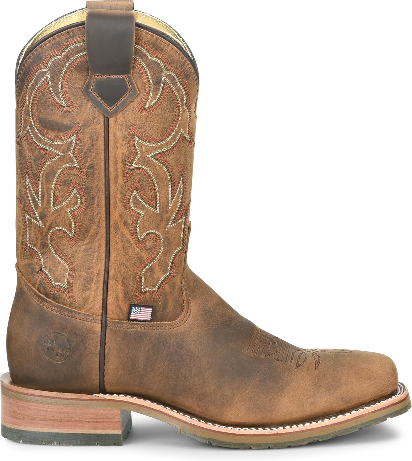 DOUBLE-H 11" Anton Steel Toe Western Boots for Men - Square Toe Leather Upper with Oil- and Slip-Resistant I.C.E. Outsole, EH-Rated and Made in USA