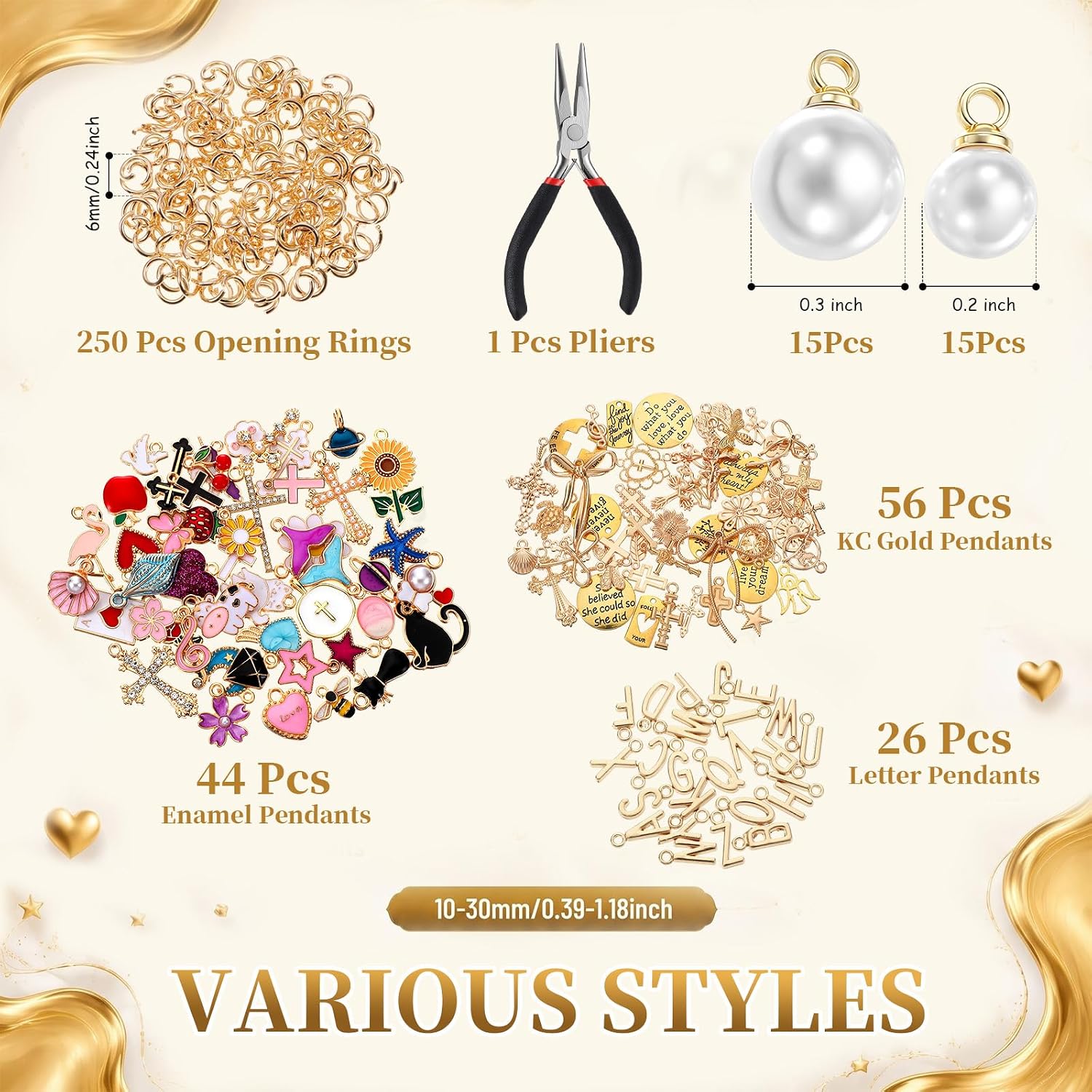 Tudomro 440 Pcs Charms Lip Gloss Keychain DIY Making Kit,Christian