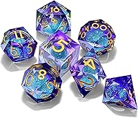 Vista 69 de Resin Cat Head DND Dice, Sharp Edge Dungeons and Dragons Polyhedron Game Dice Set for Role Playing Games RPG Explorer Magic, Holiday Birthday Gifts