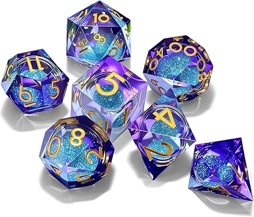Miniatura 69 de Resin Cat Head DND Dice, Sharp Edge Dungeons and Dragons Polyhedron Game Dice Set for Role Playing Games RPG Explorer Magic, Holiday Birthday Gifts