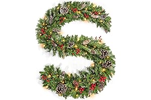 9 FT Pre-Lit Garland Christmas Decoration with 100 LED Lights