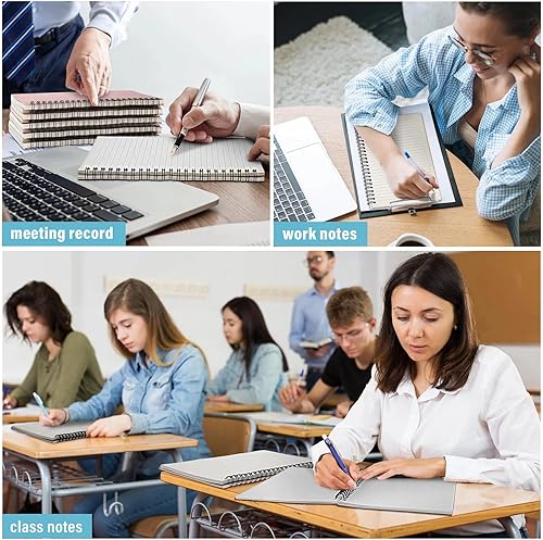 Miniatura 6 de Fuutreo 24 Pcs Spiral Notebook for Work A5 8.3 x 5.7 Inch College Ruled Spiral Journal Notebook Kraft Cover, 12 Color, 60 Sheets, 120 Pages for