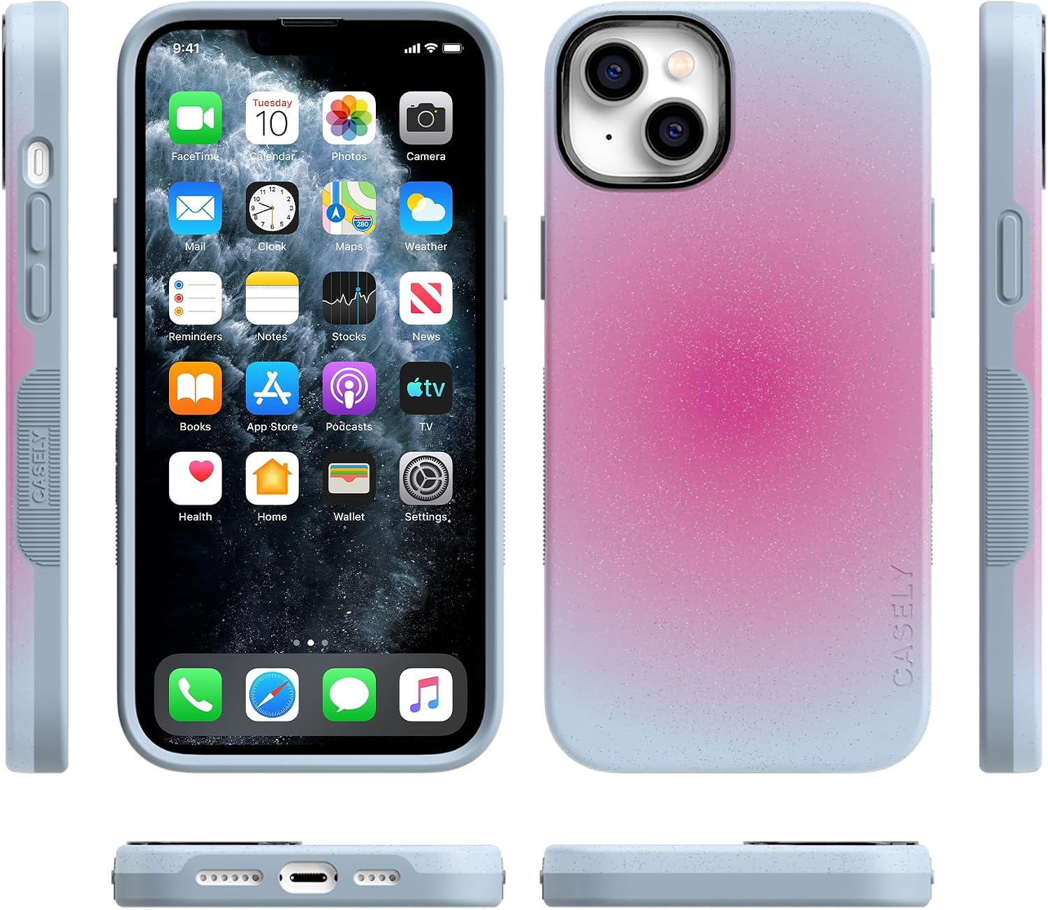 Casely iPhone 14 Case | Radiant Love | Pink Aura | Bold Protective Design | MagSafe Compatible Design