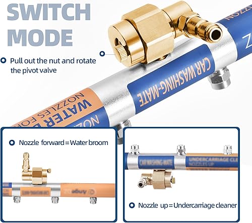Miniatura 4 de Accesorio para lavadora a presión del tren de rodaje, escoba de agua de 16 pulgadas, accesorios de lavadora eléctrica con 4 boquillas, 3 varitas de