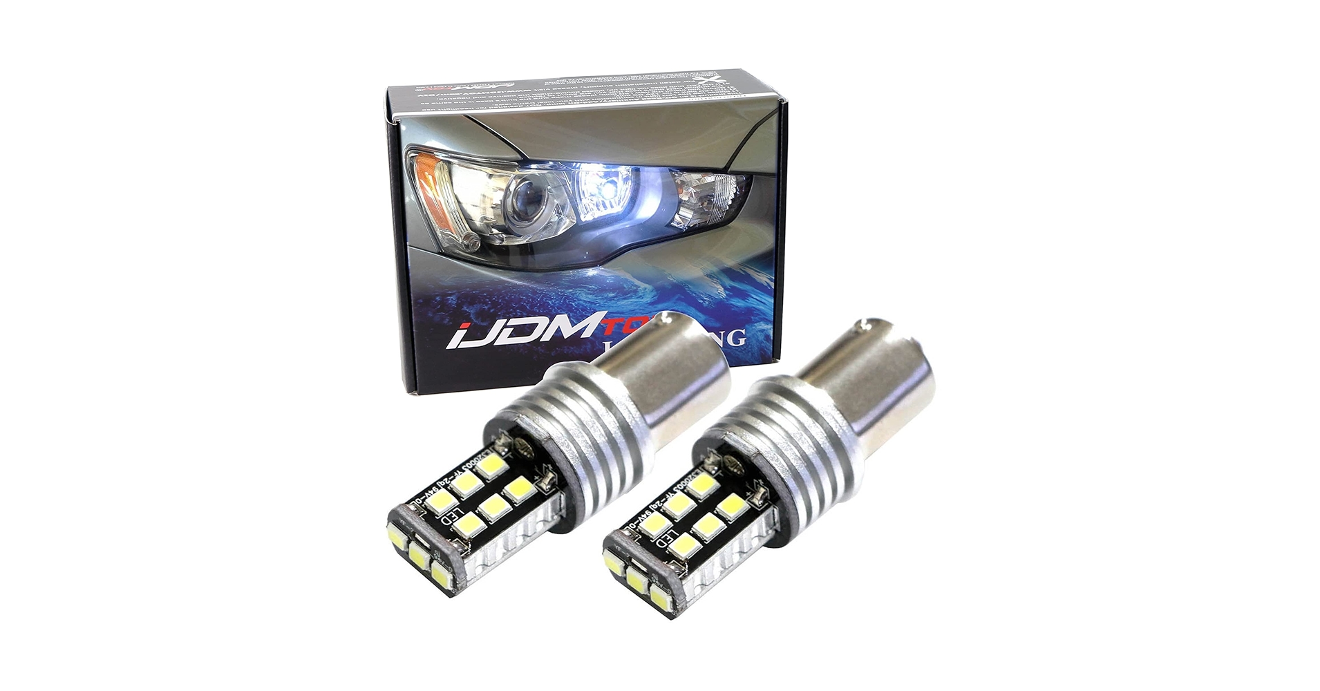 iJDMTOY (2) Xenon White 15-SMD LED Replacement Bulbs